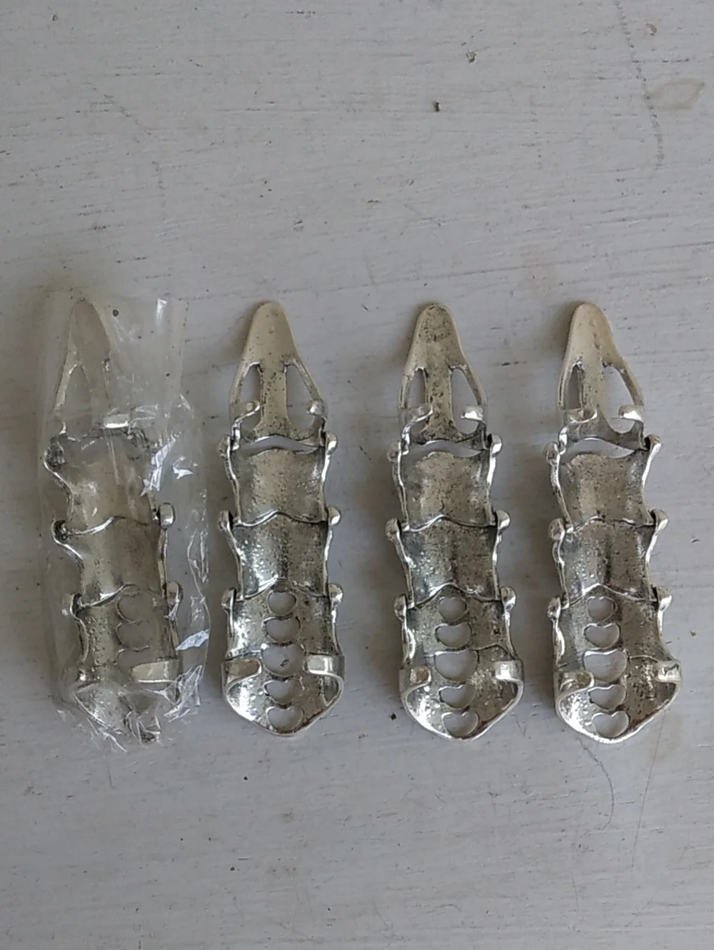 Gothic Full Finger Claw Silver Setvof 4